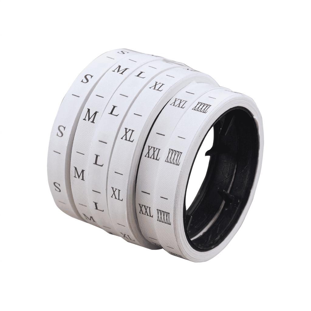 Woven clothing size tags